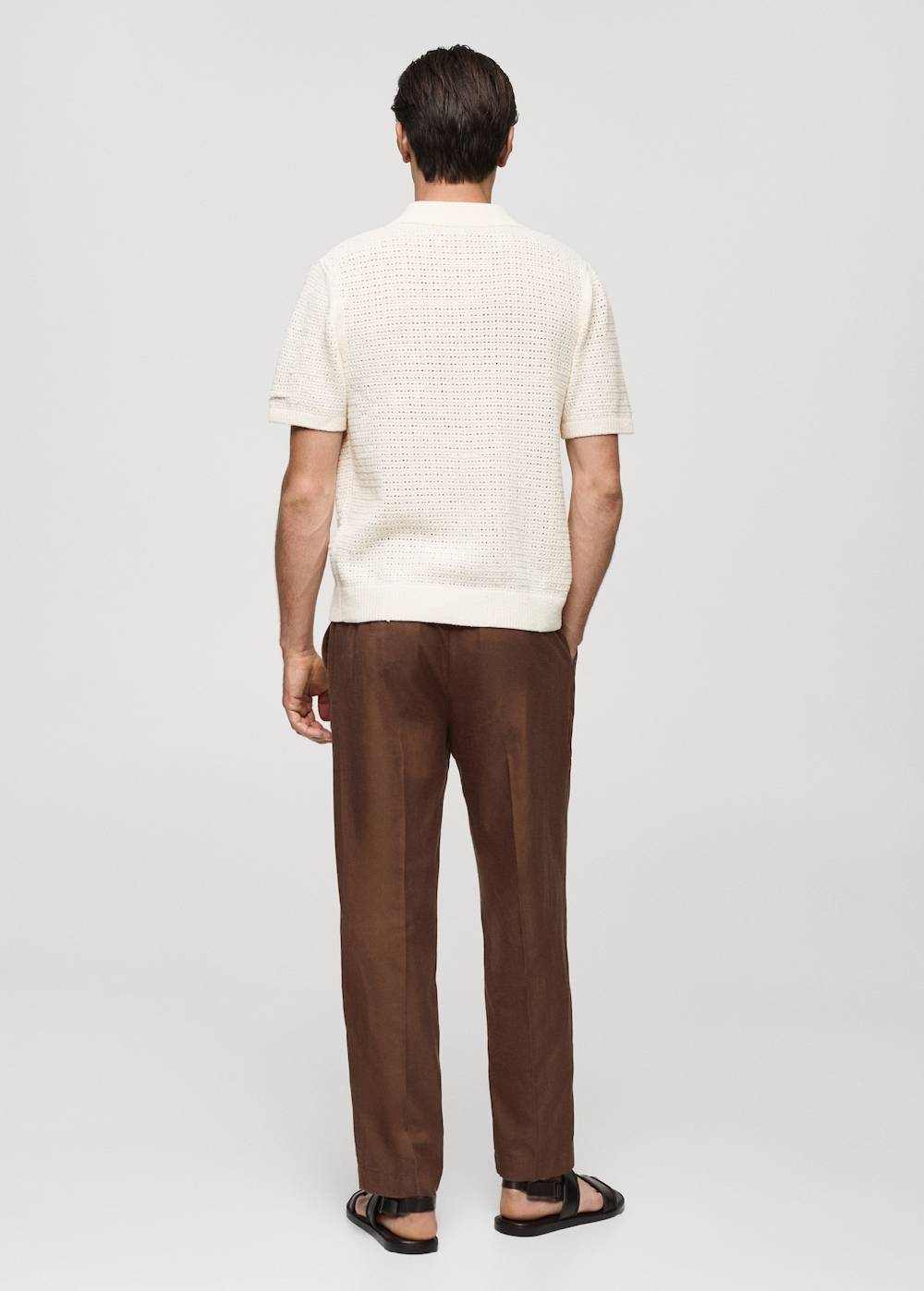 Mango Geknöpftes Strick-Poloshirt mit Lochmuster Fabrikladen