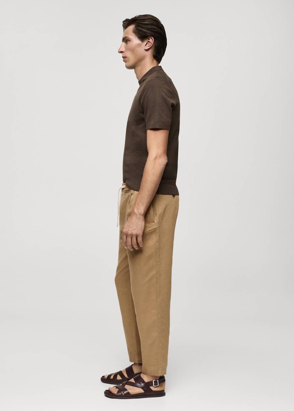 Mango Slim Fit-Leinenhose mit Kordel Begrenzt auf 3 Tage