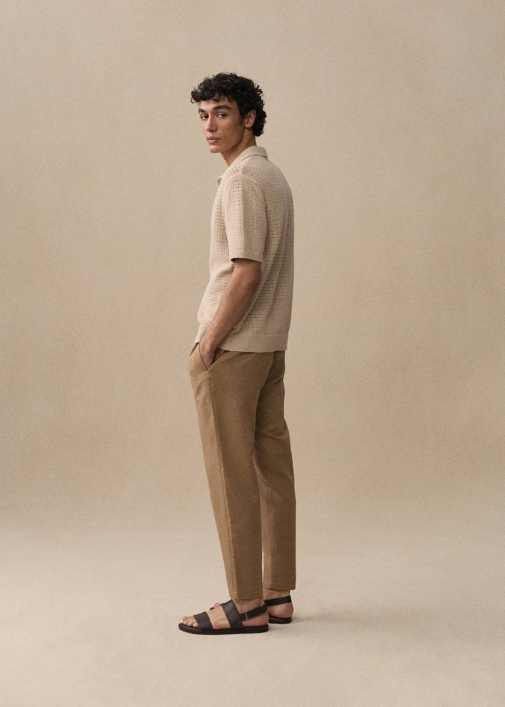 Mango Slim Fit-Leinenhose mit Kordel Begrenzt auf 3 Tage