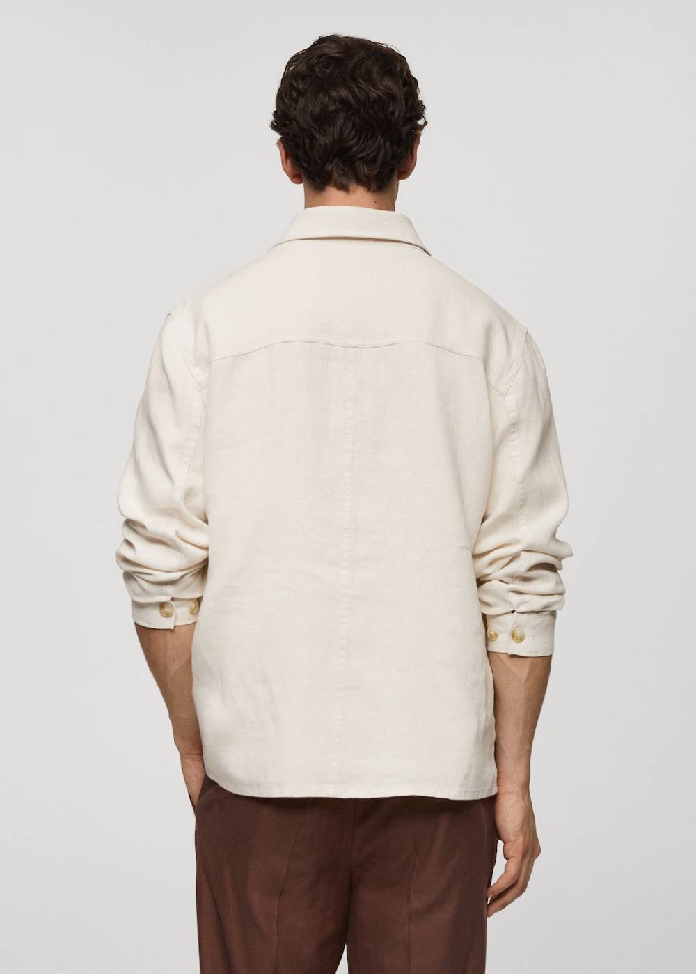 Mango Overshirt mit Taschen aus 100 % Leinen Speichern exportieren