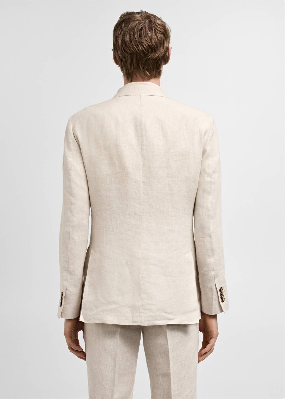 Mango Slim Fit-Anzugjacke aus 100 % Leinen Im Verkauf