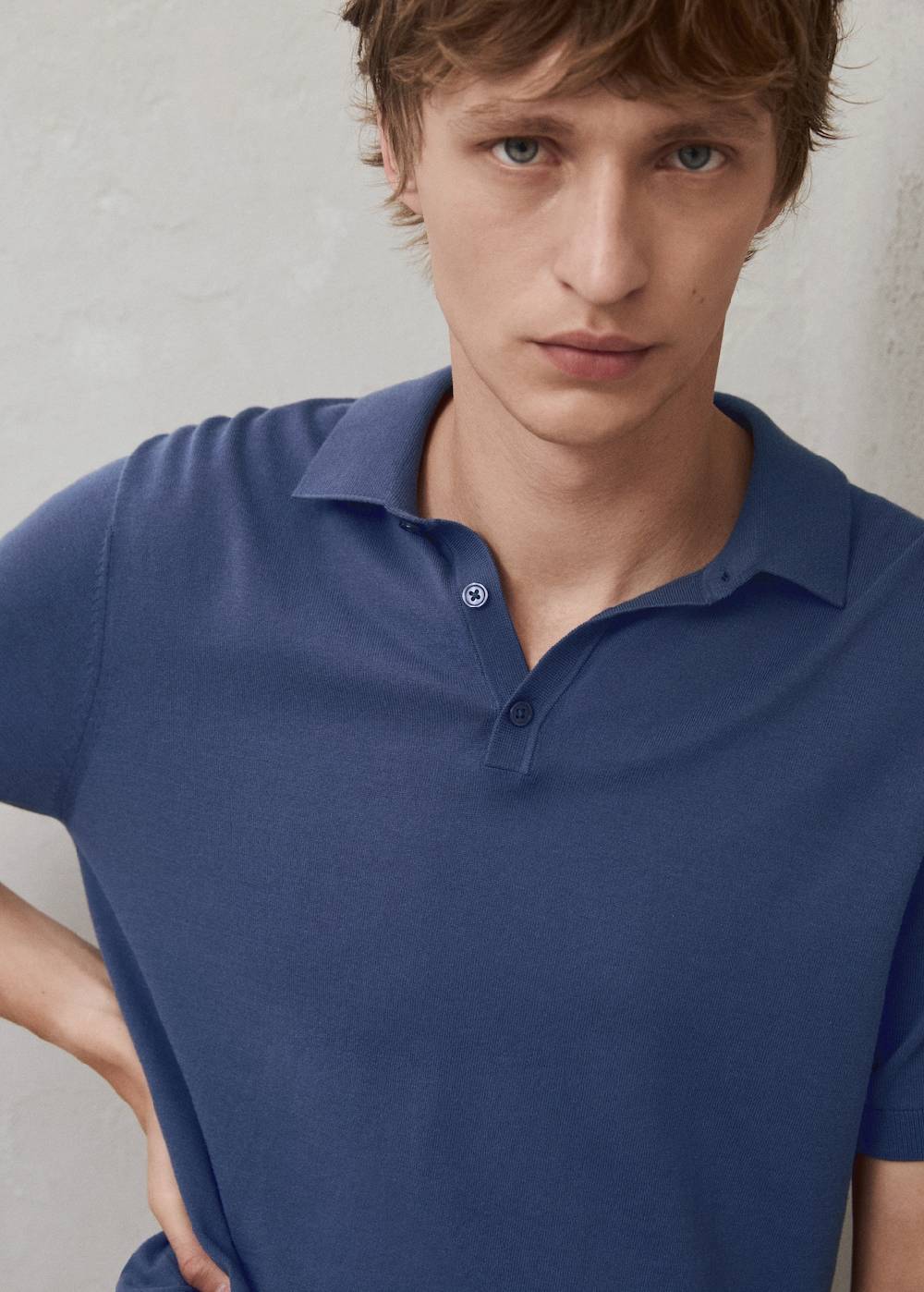 Mango Strick-Poloshirt aus 100 % Baumwolle Outlet
