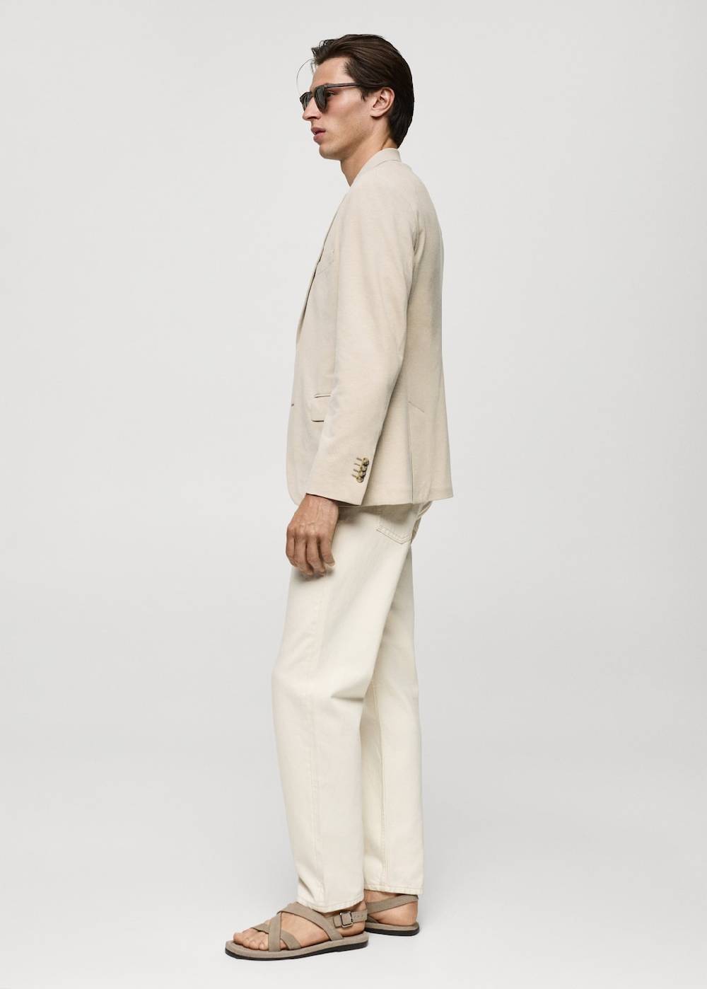 Mango Strukturierter Slim Fit-Baumwollblazer Auslauf
