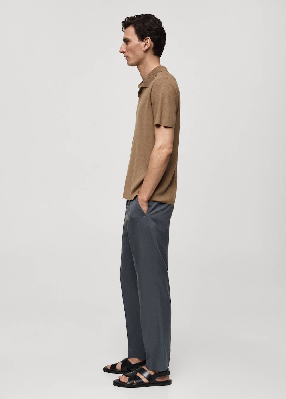 Mango Texturiertes Strick-Poloshirt aus Baumwolle Meist gekauft