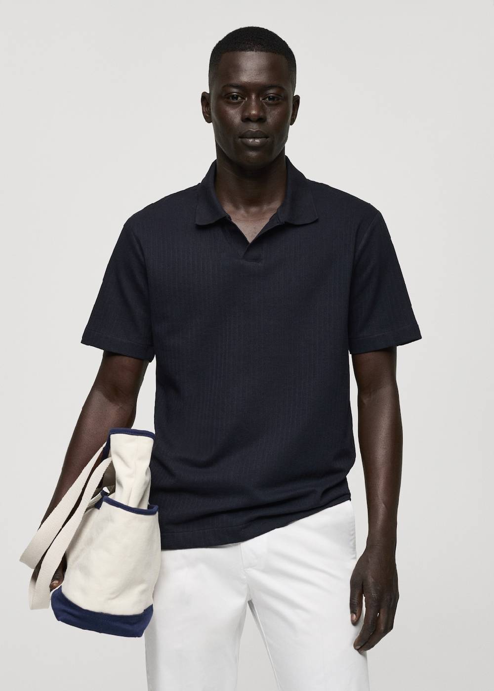 Mango Geripptes Regular-Fit-Poloshirt aus Baumwolle Blitzverkäufe