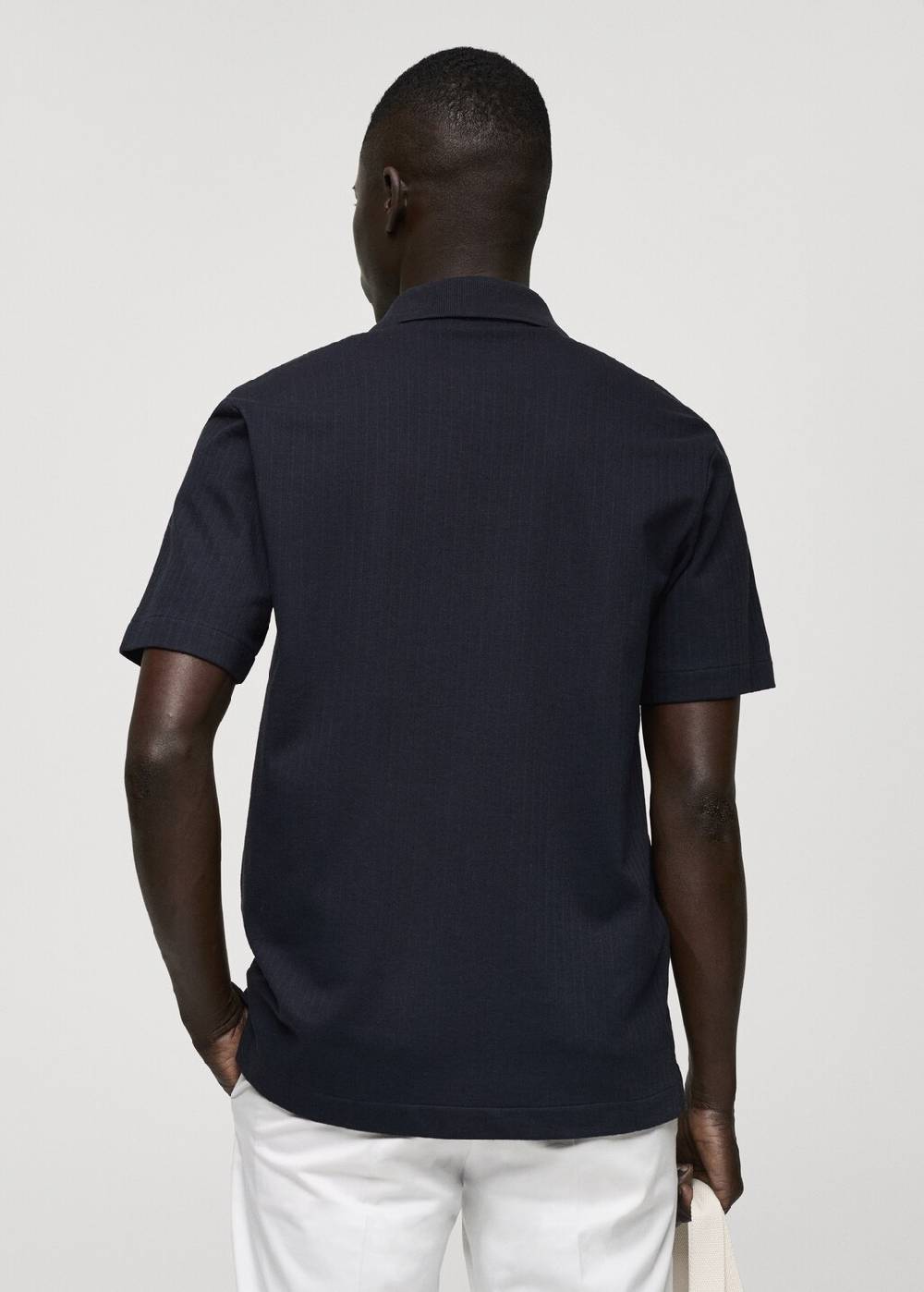Mango Geripptes Regular-Fit-Poloshirt aus Baumwolle Blitzverkäufe