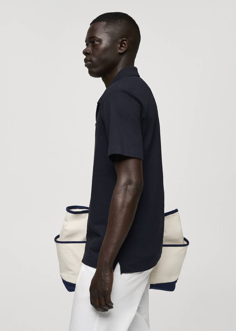 Mango Geripptes Regular-Fit-Poloshirt aus Baumwolle Blitzverkäufe