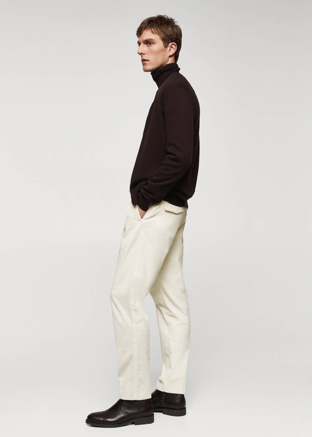 Mango Bundfaltenhose aus Cord Kostenloser Versand