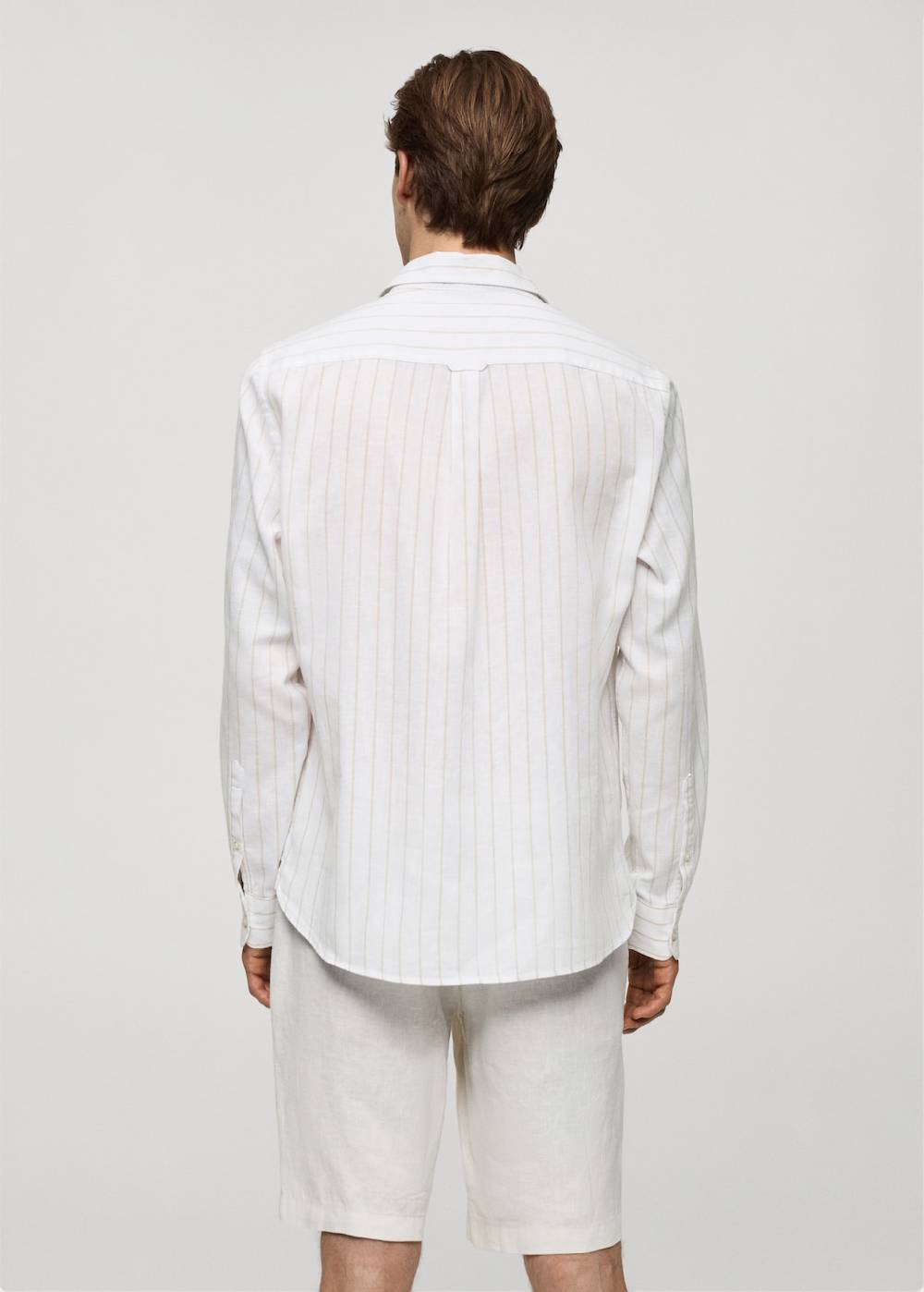 Mango Gestreiftes Regular-Fit-Hemd aus Leinen mit Baumwolle Limitierter Zeitrabatt
