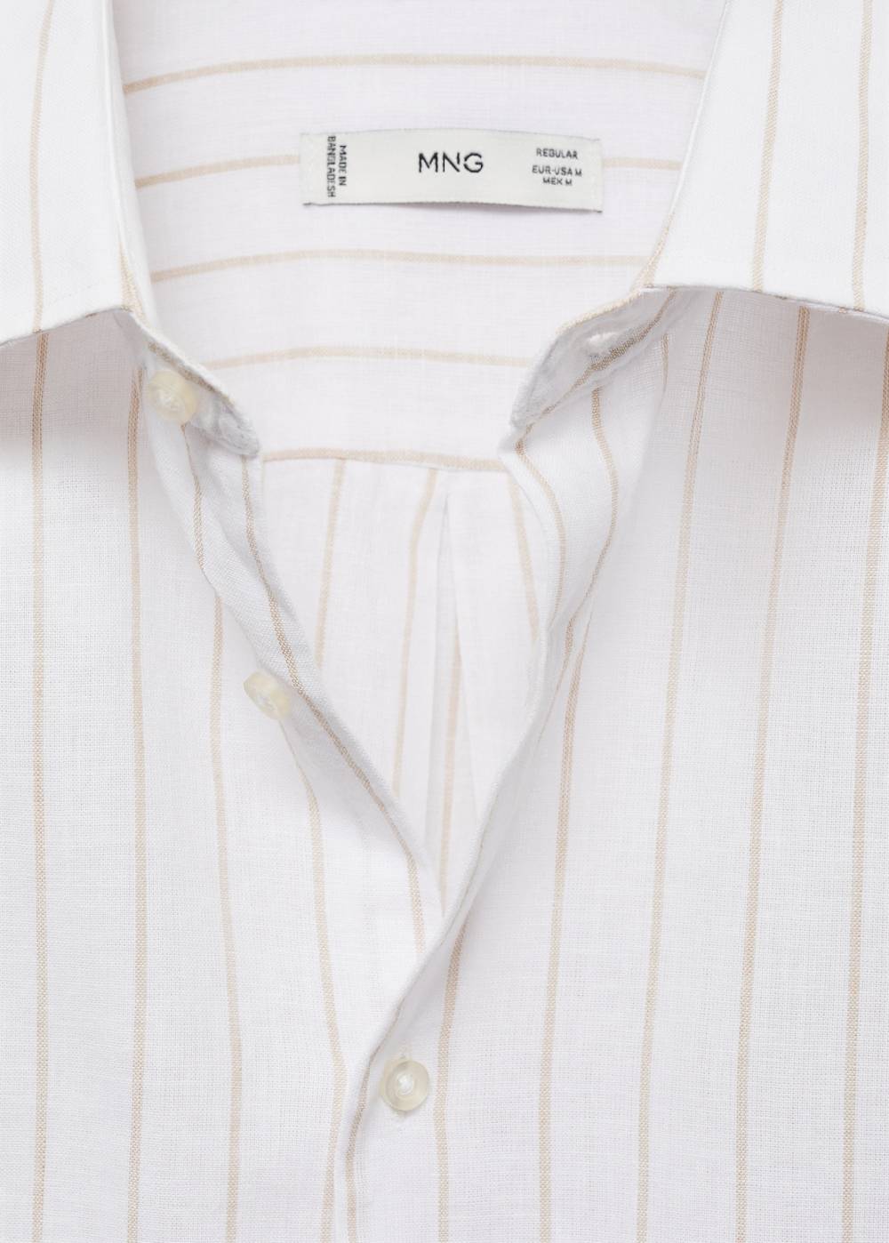 Mango Gestreiftes Regular-Fit-Hemd aus Leinen mit Baumwolle Limitierter Zeitrabatt