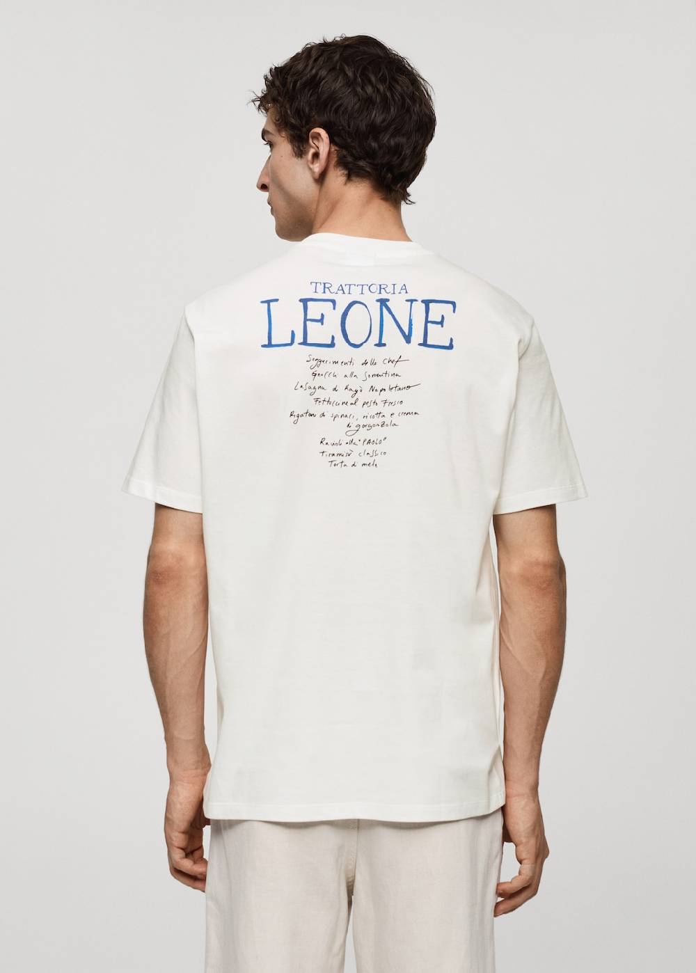 Mango Gemustertes T-Shirt aus 100 % Baumwolle Rabatt