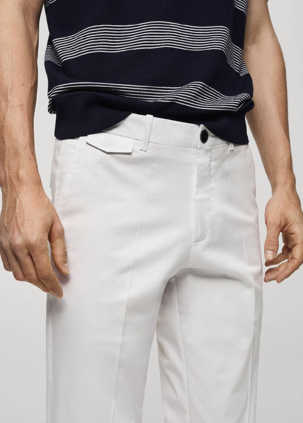 Mango Regular Fit-Baumwollhose mit Struktur Flash Sale