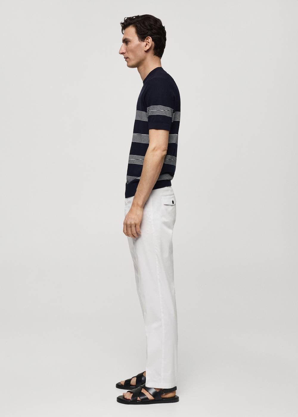 Mango Regular Fit-Baumwollhose mit Struktur Flash Sale