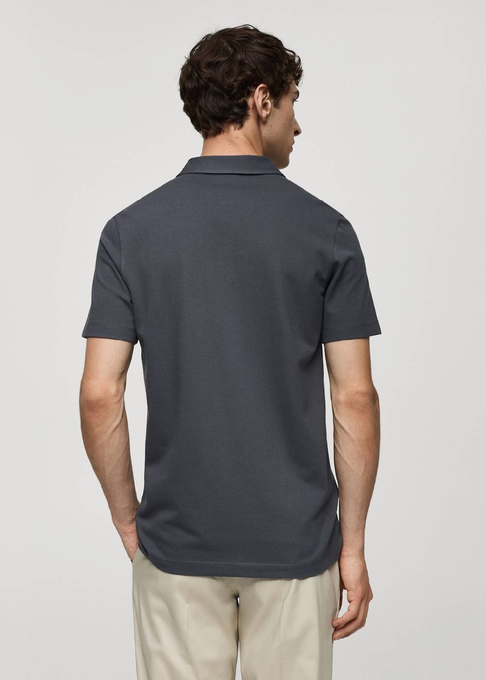 Mango Strukturiertes Slim-Fit-Poloshirt aus Baumwoll-Piqué Saisonschlussverkauf