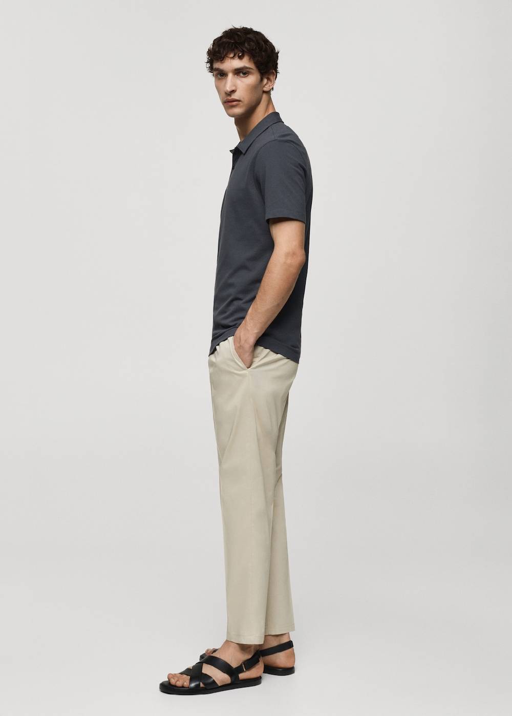 Mango Strukturiertes Slim-Fit-Poloshirt aus Baumwoll-Piqué Saisonschlussverkauf