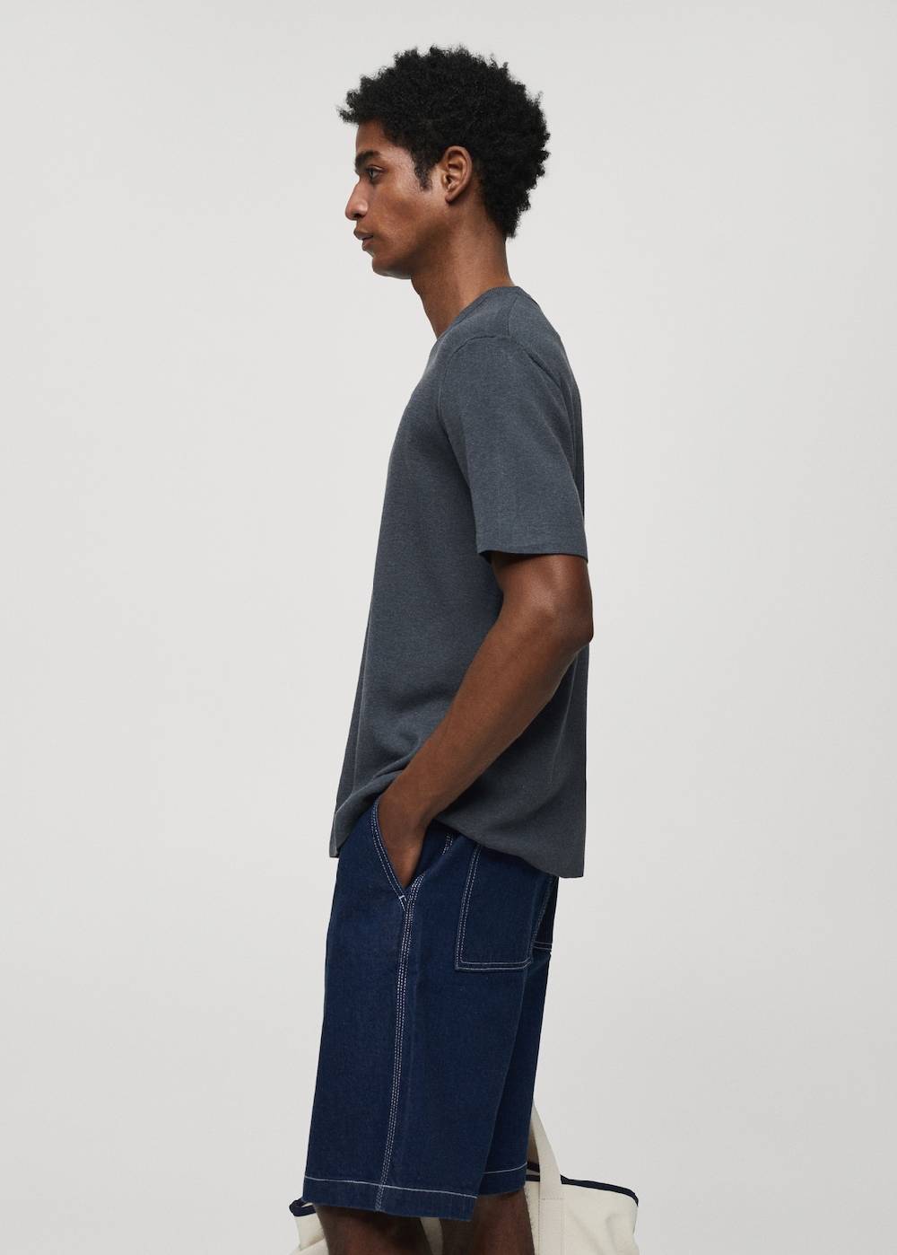 Mango Strick-T-Shirt aus Baumwollgemisch Muttertagsangebot