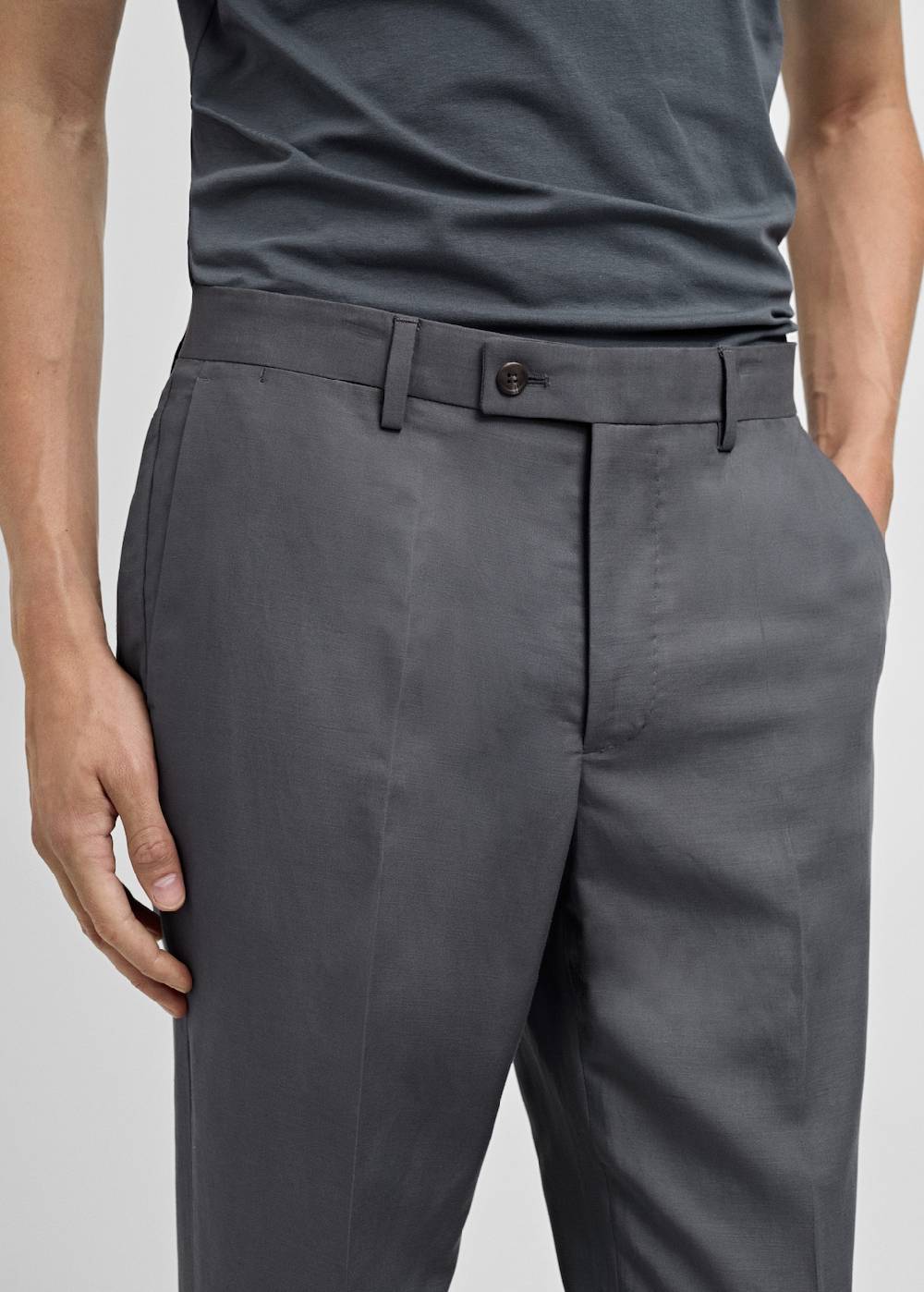 Mango Slim Fit-Anzughose aus Leinenmix Neueste Mode