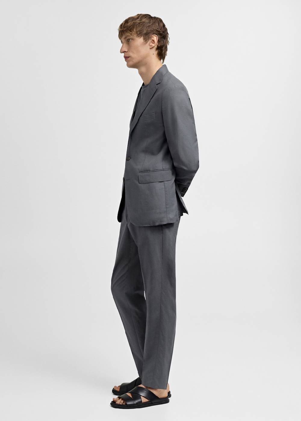 Mango Slim Fit-Anzughose aus Leinenmix Neueste Mode