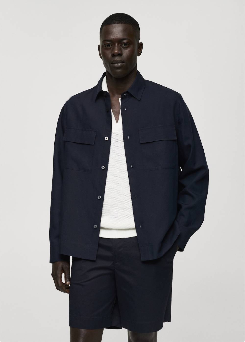 Mango Overshirt aus Tencel-Leinenmischung mit Taschen Online Outlet