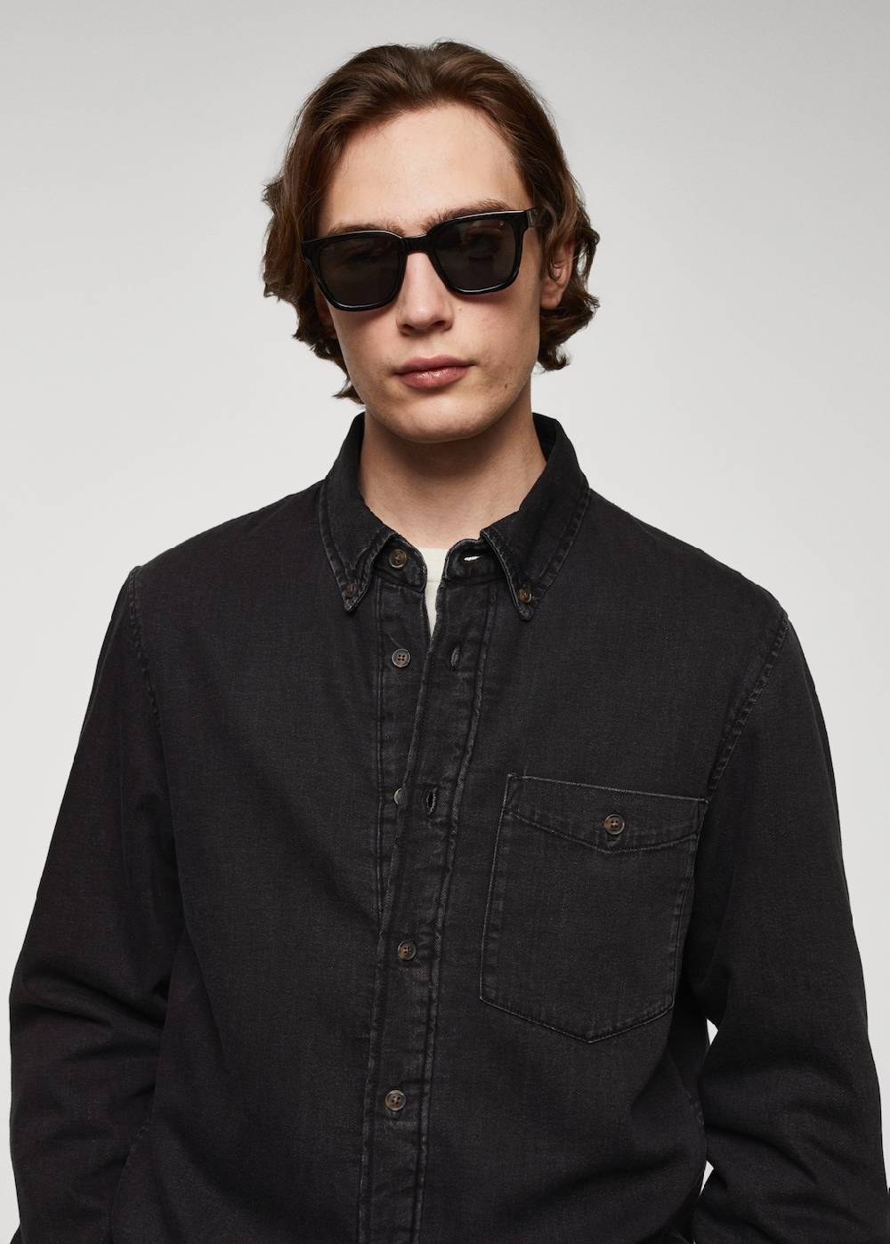 Mango Gestepptes Jeans-Overshirt Räumungsverkauf