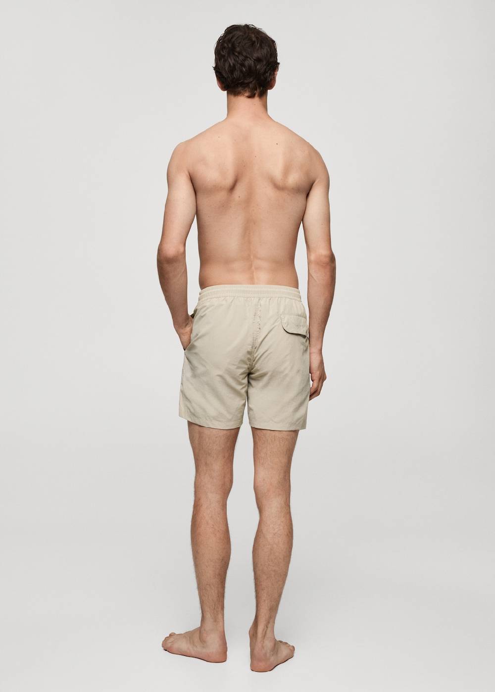 Mango Einfarbige Badeshorts mit Kordelzug Sonderangebote