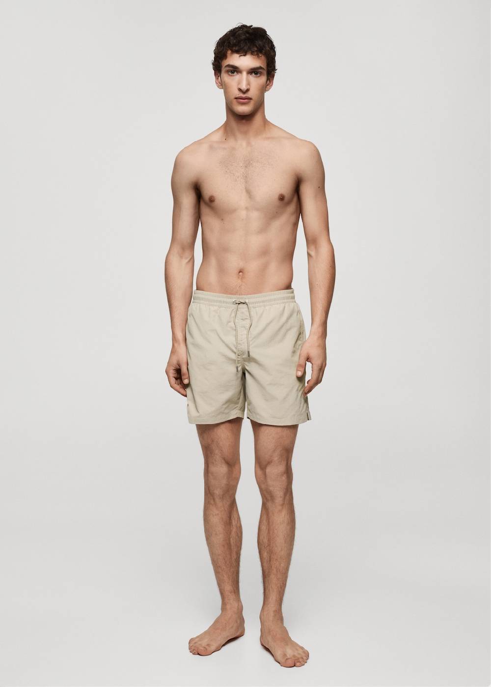 Mango Einfarbige Badeshorts mit Kordelzug Sonderangebote