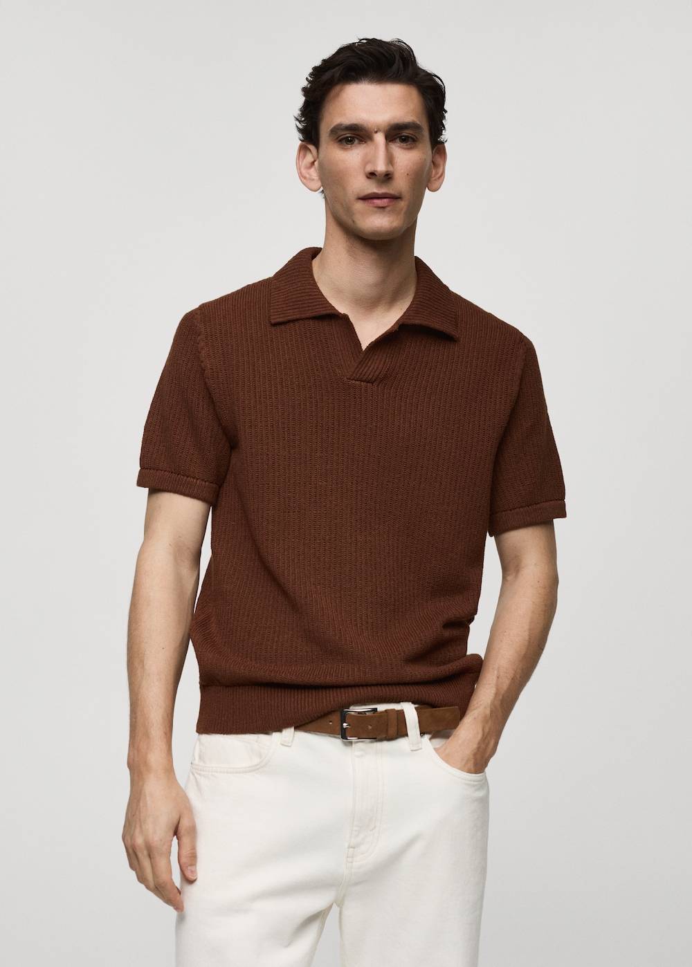 Mango Rippstrick-Poloshirt Wochenangebot