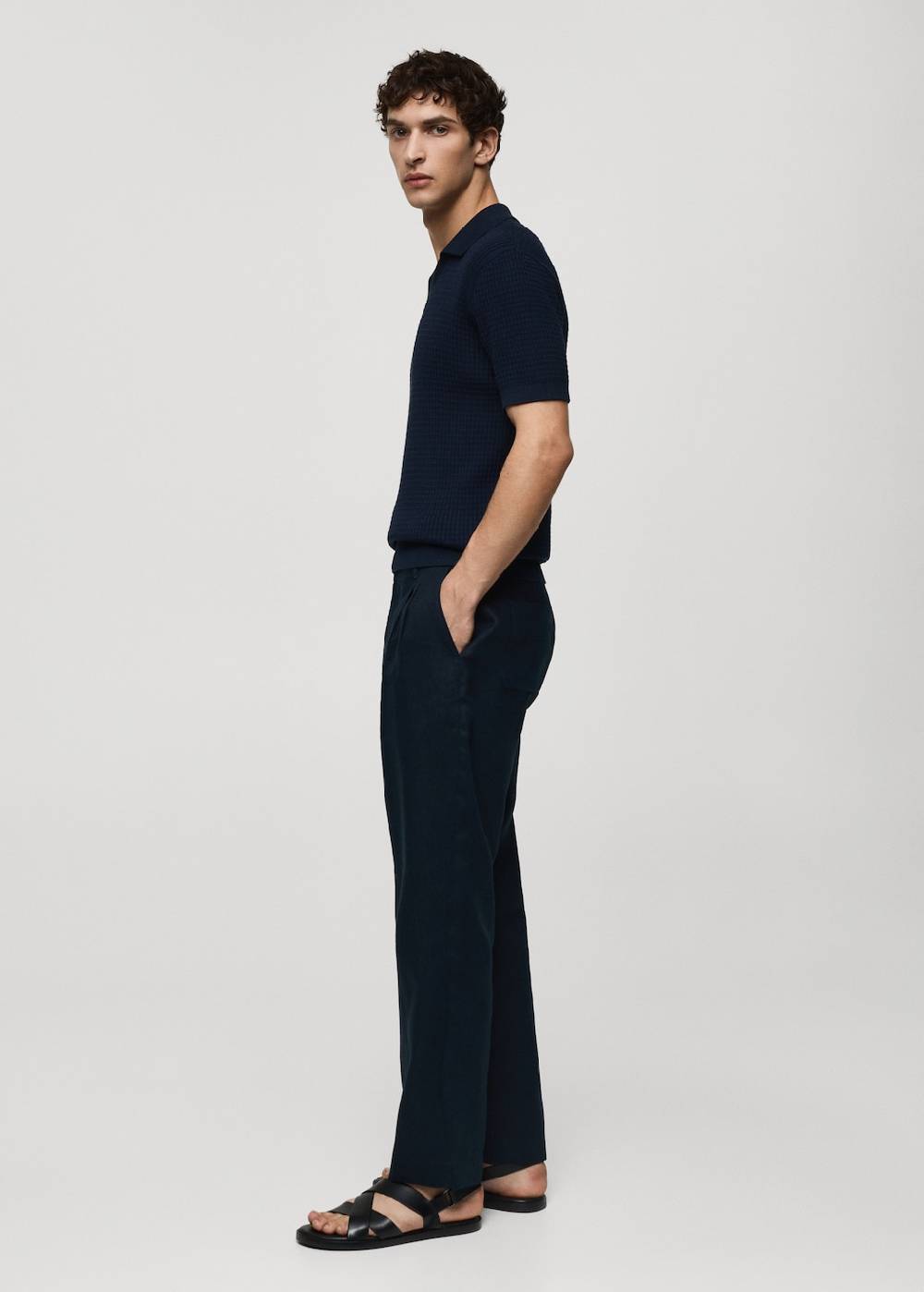 Mango Rippstrick-Poloshirt Begrenzte Freigabe