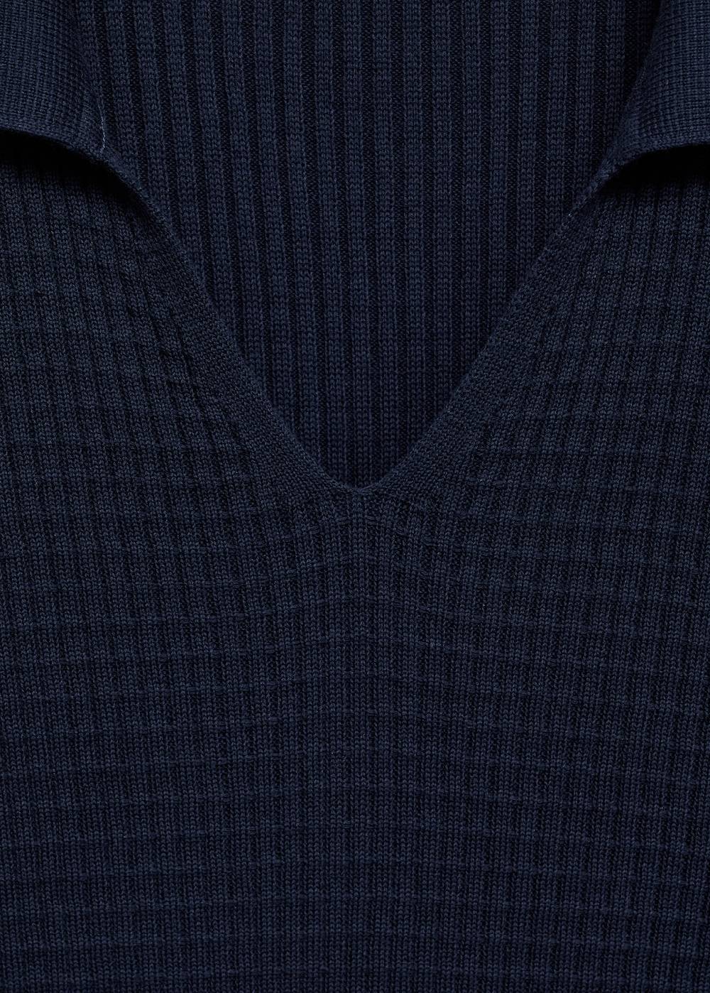 Mango Rippstrick-Poloshirt Begrenzte Freigabe