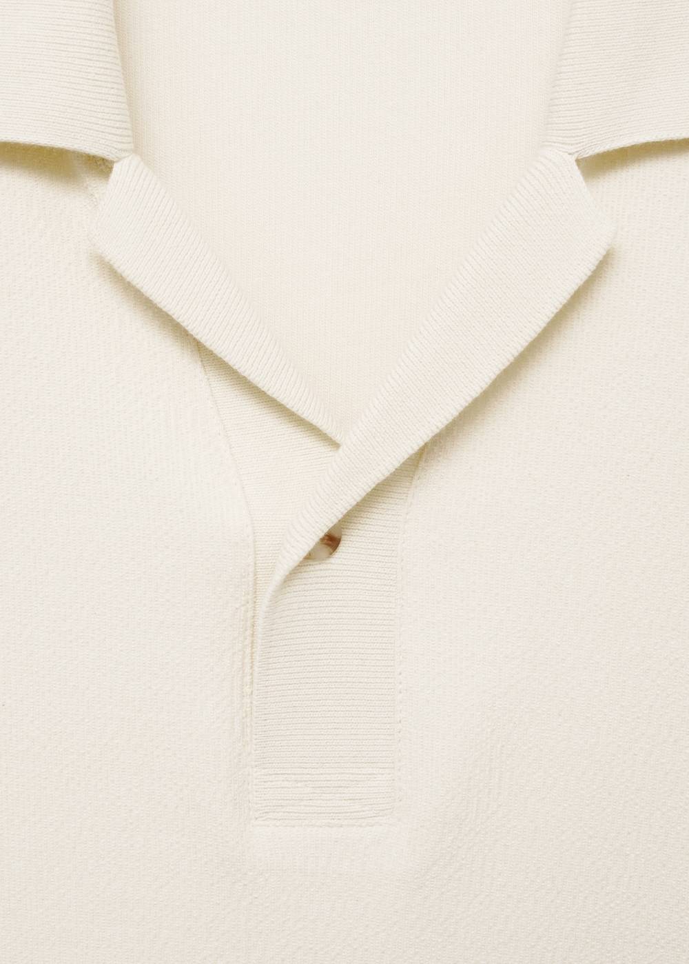 Mango Strukturiertes Regular-Fit-Poloshirt aus Baumwolle Neueste Stile