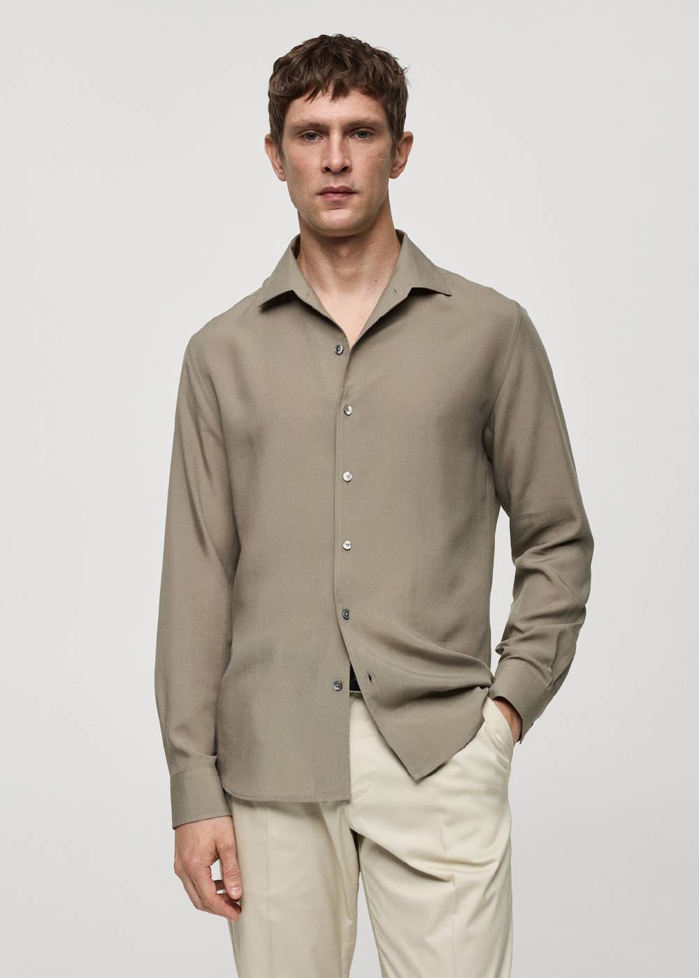 Mango Regular Fit-Hemd aus Lyocell Letzte 2 Tage