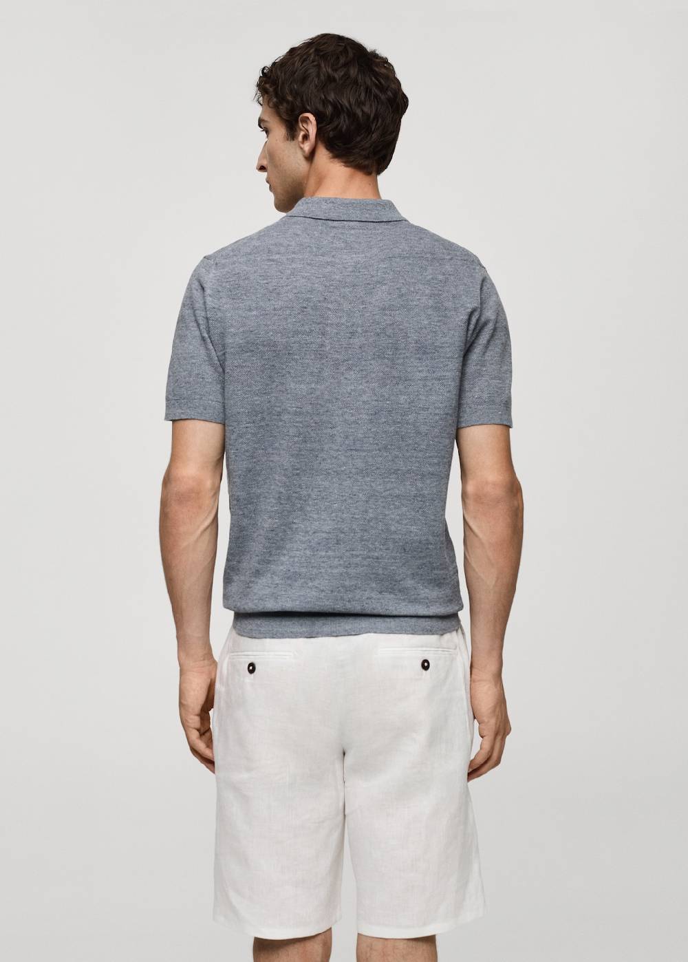 Mango Kurzärmliges Strick-Poloshirt Zeitbegrenzte Promotion
