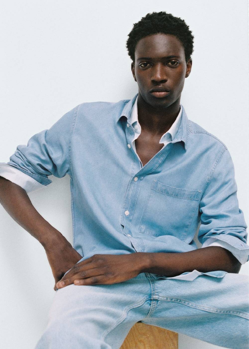 Mango Regular-Fit-Hemd aus 100 % Tencel Sonderangebot der Fabrik