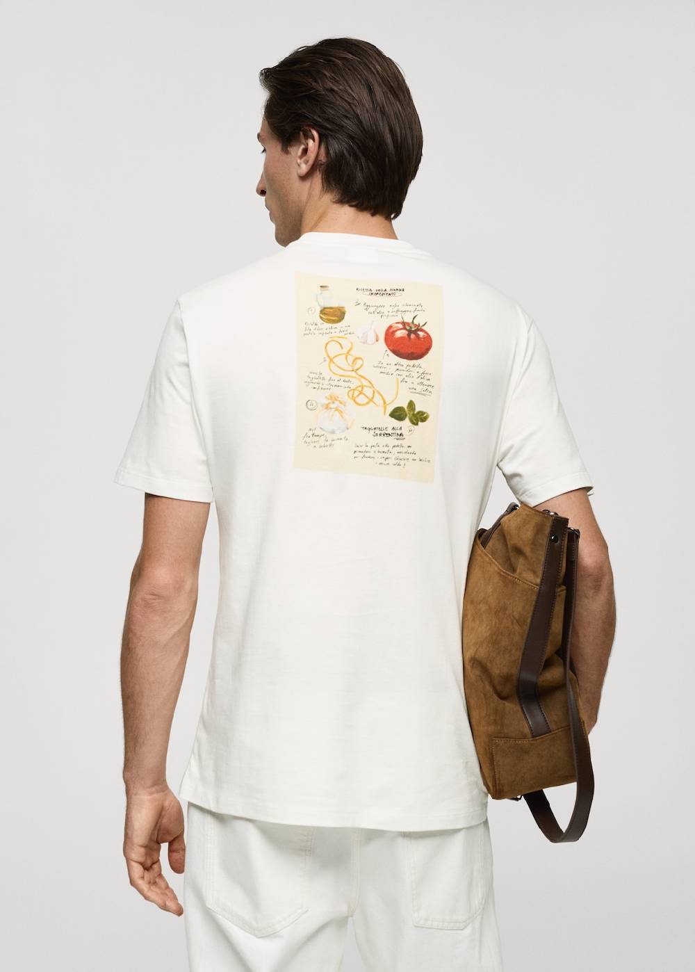 Mango Gemustertes Regular-Fit-T-Shirt aus Baumwolle Vierteljährliche Förderung