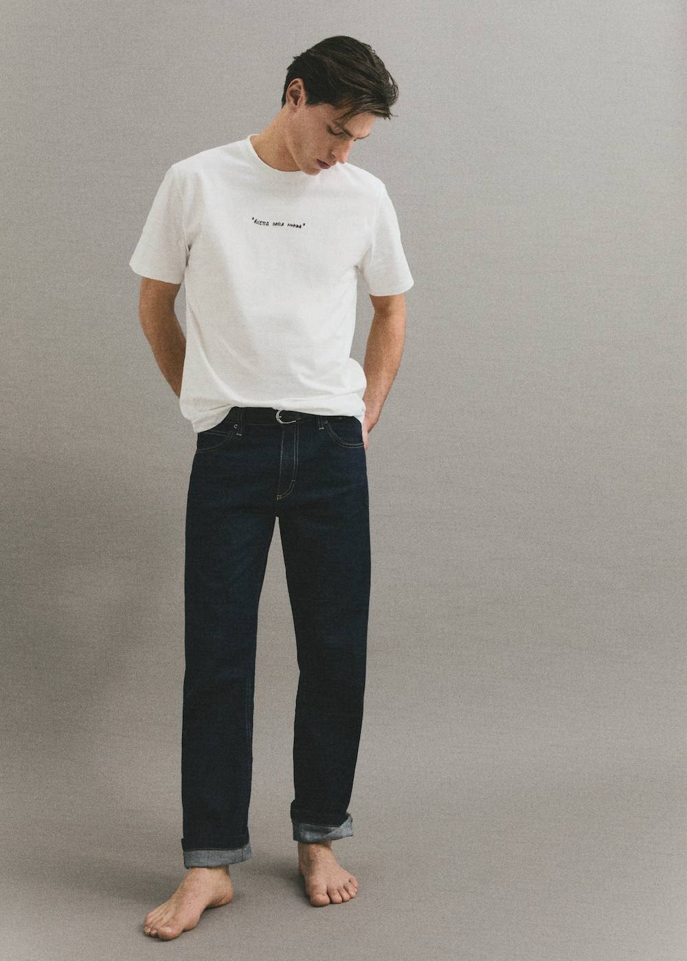 Mango Gemustertes Regular-Fit-T-Shirt aus Baumwolle Vierteljährliche Förderung