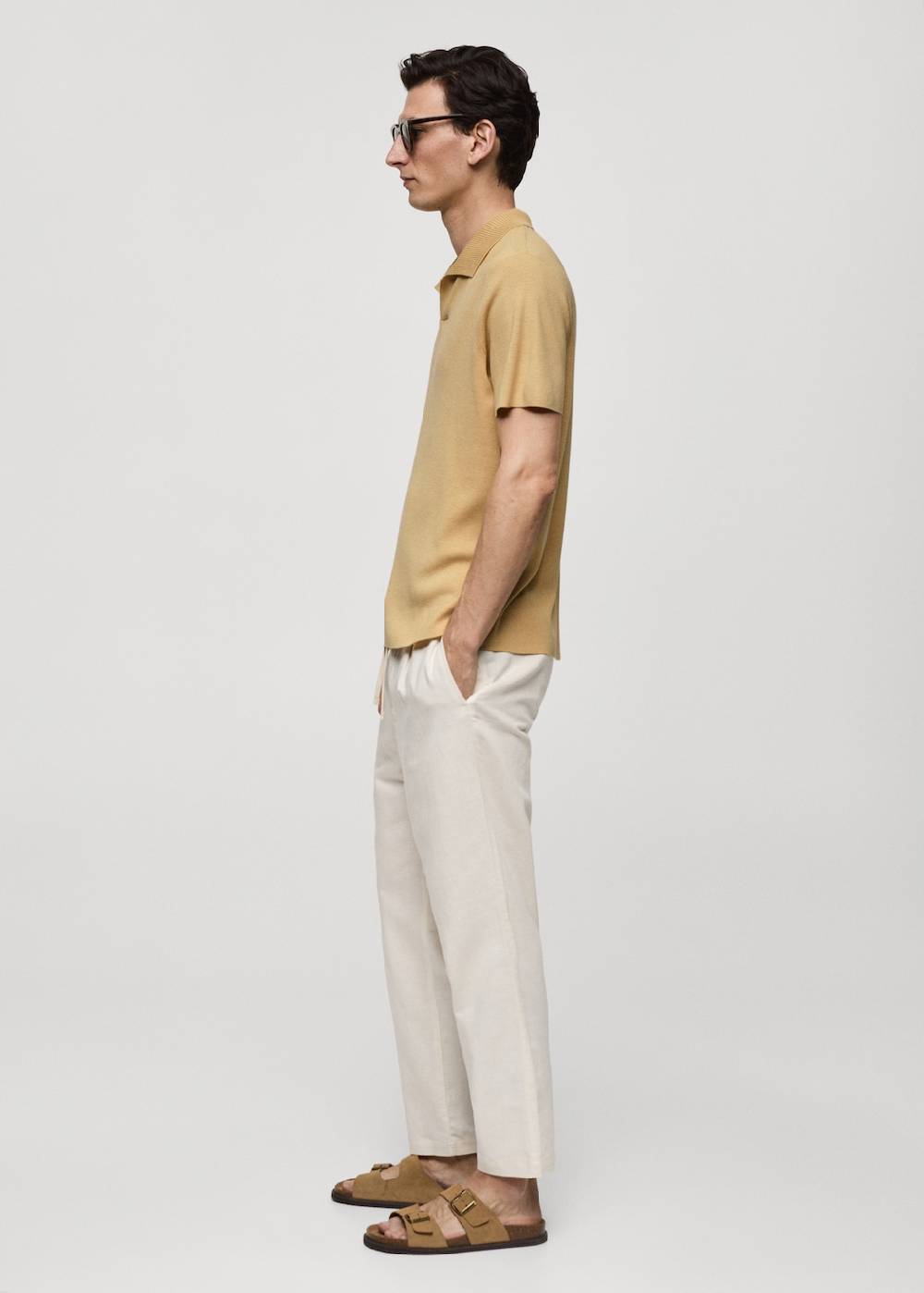 Mango Texturiertes Strick-Poloshirt aus Baumwolle Discount Store für neue Produkte