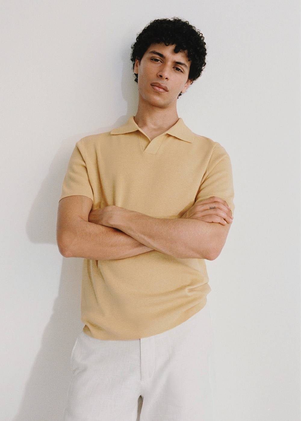 Mango Texturiertes Strick-Poloshirt aus Baumwolle Discount Store für neue Produkte