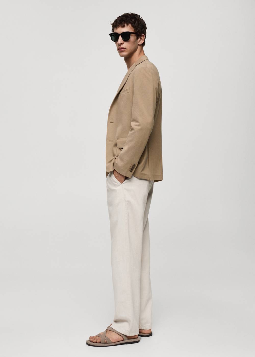 Mango Slim Fit Blazer mit Mikrostruktur Fabrikverkauf
