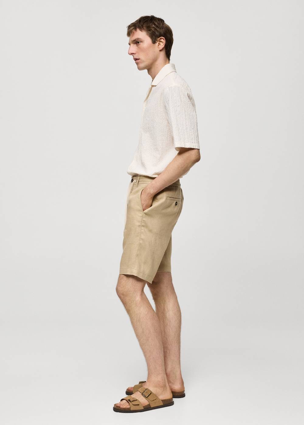 Mango Bermudashorts aus 100 % Leinen mit Kordel Kostenloser Versand