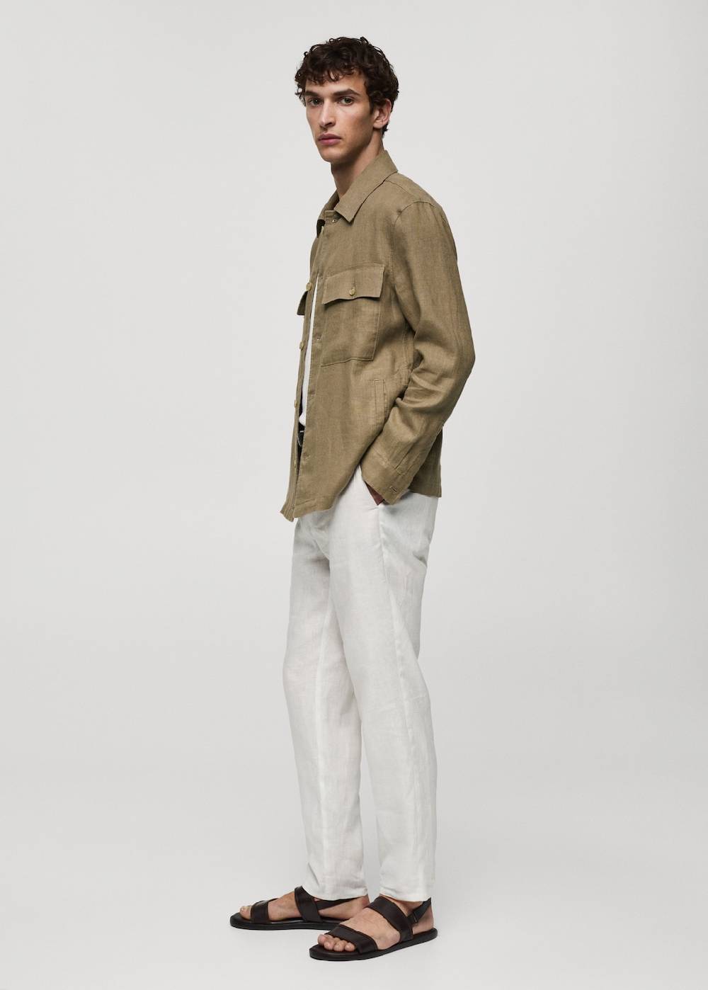 Mango Overshirt mit Taschen aus 100 % Leinen Fabrik Onlineshop