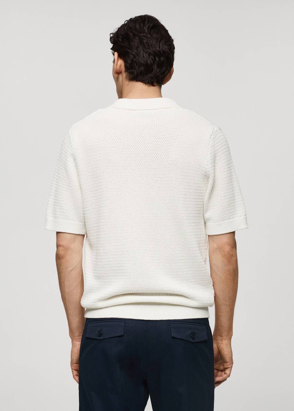 Mango Strick-Poloshirt aus Baumwolle mit Lochmuster Flash Sale