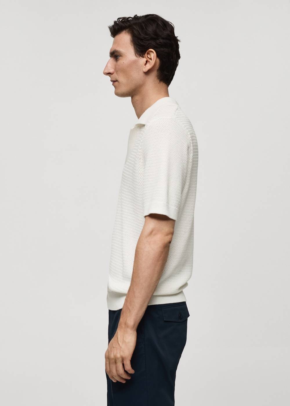 Mango Strick-Poloshirt aus Baumwolle mit Lochmuster Flash Sale