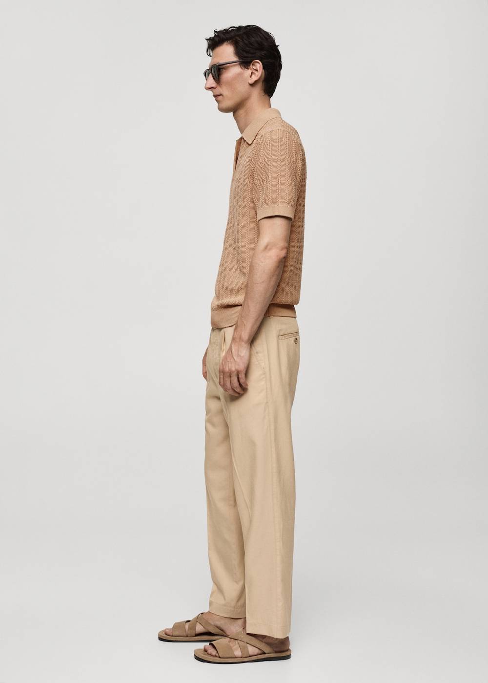 Mango Baumwoll-Poloshirt mit großem Perlmuster Online Shopping