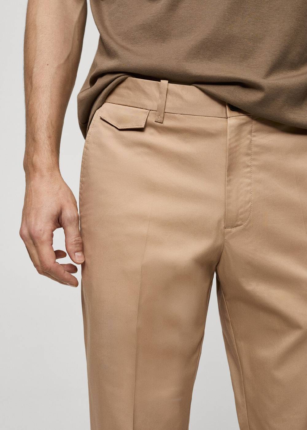Mango Regular Fit-Baumwollhose mit Struktur Black Friday