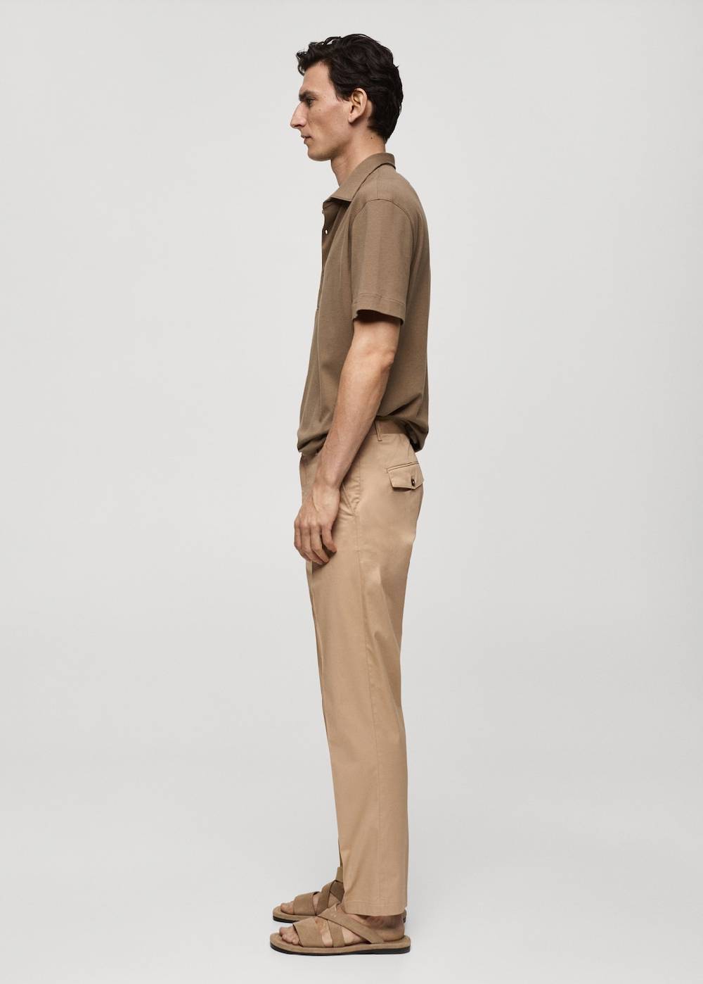 Mango Regular Fit-Baumwollhose mit Struktur Black Friday