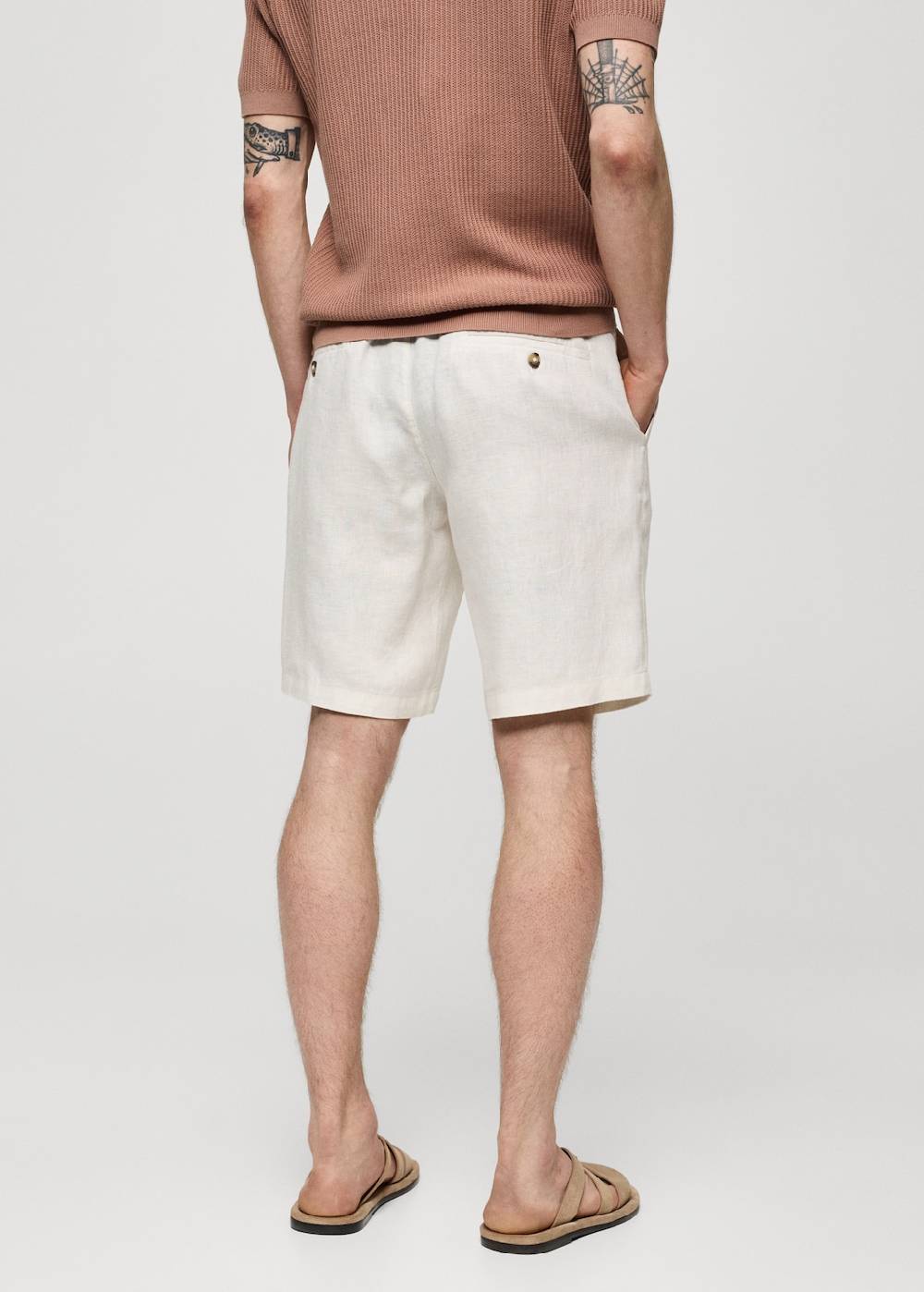Mango Bermudashorts aus 100 % Leinen mit Kordel Jubiläumsangebot