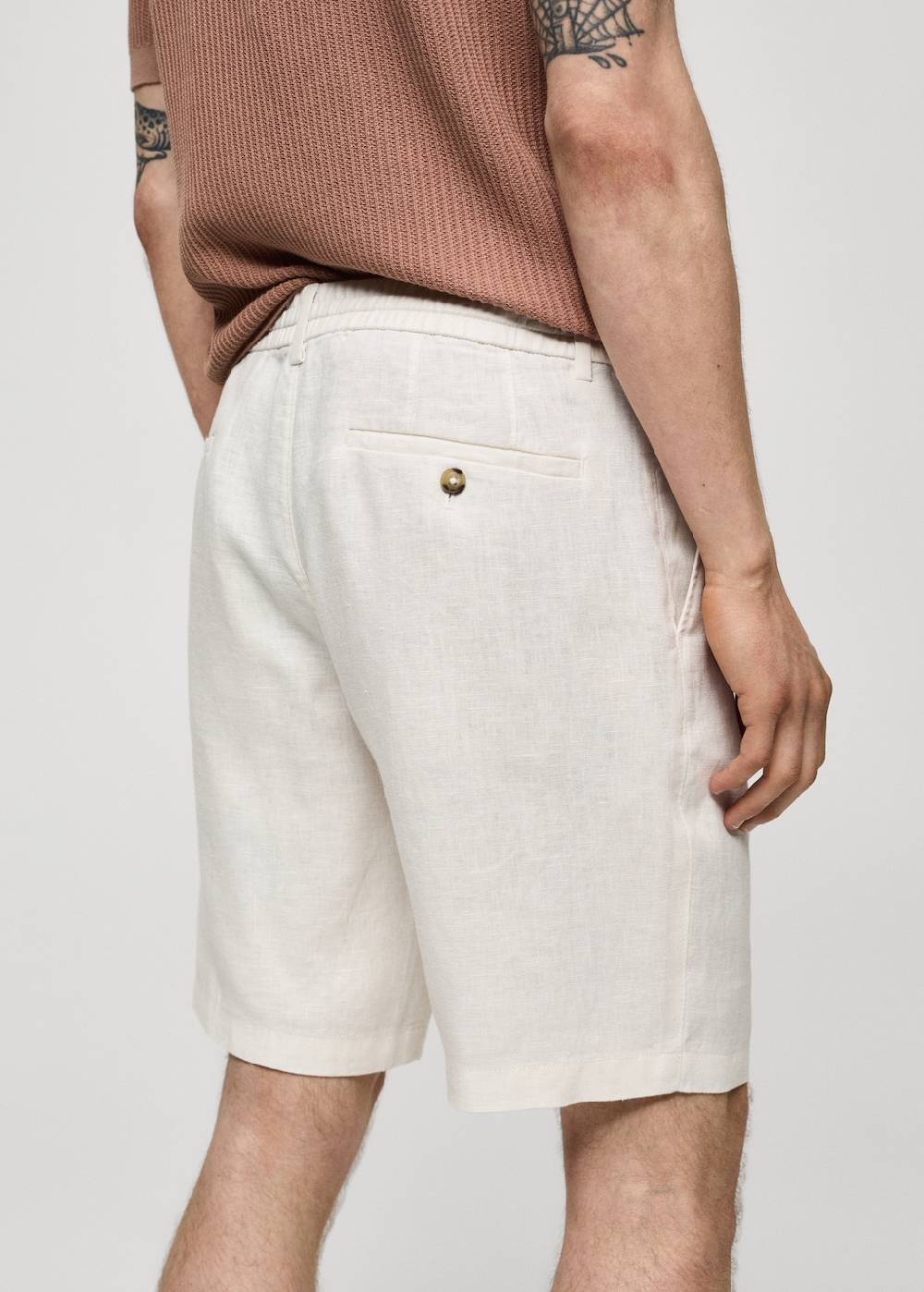 Mango Bermudashorts aus 100 % Leinen mit Kordel Jubiläumsangebot