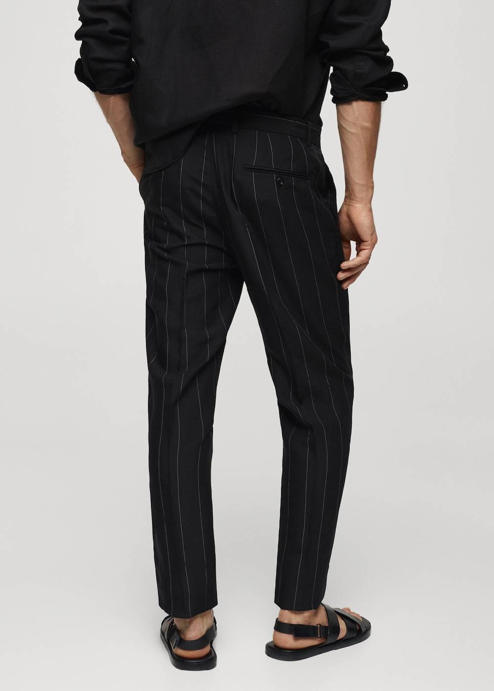 Mango Slim-Fit-Nadelstreifenhose aus Leinen Heißer Verkauf