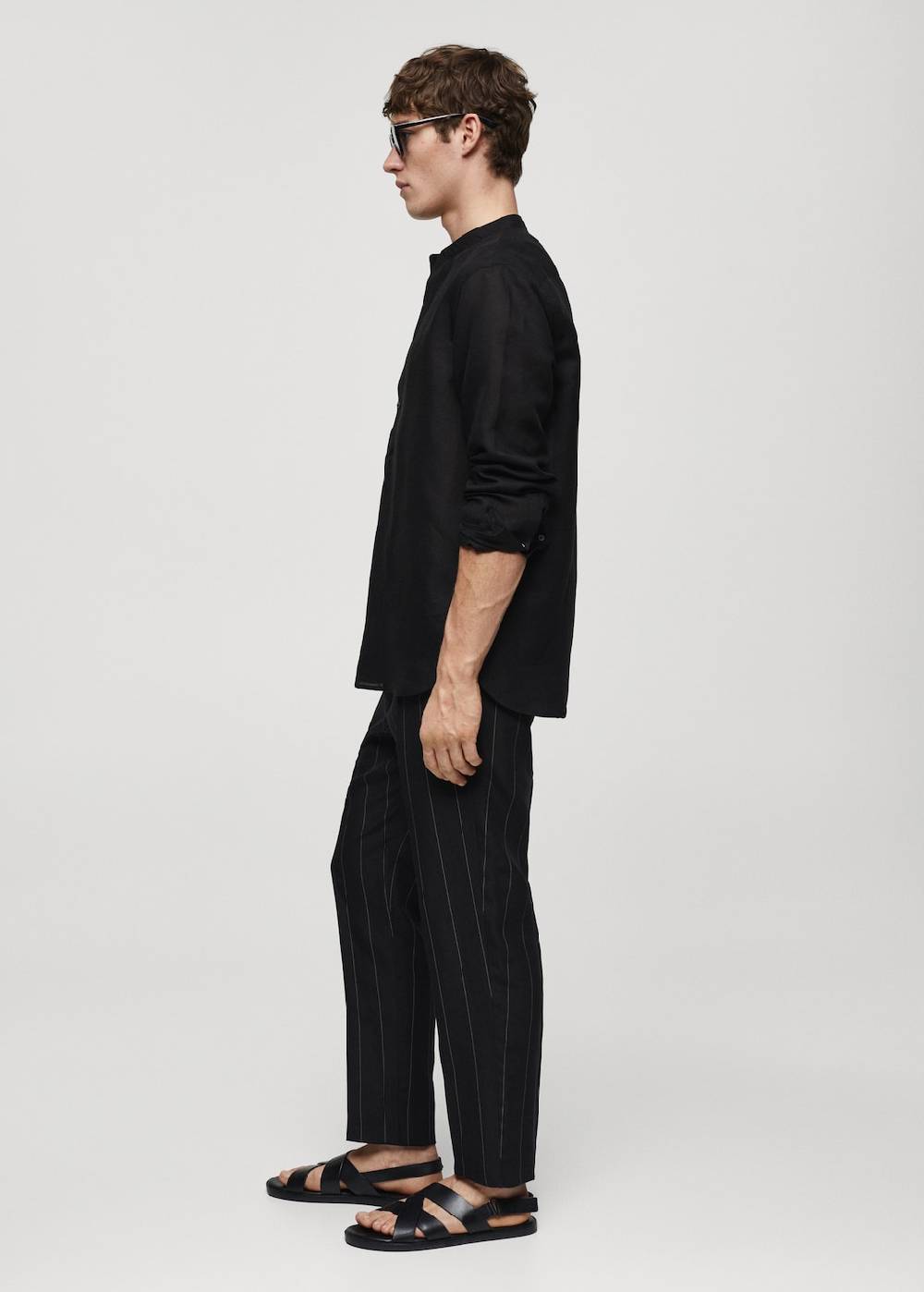 Mango Slim-Fit-Nadelstreifenhose aus Leinen Heißer Verkauf