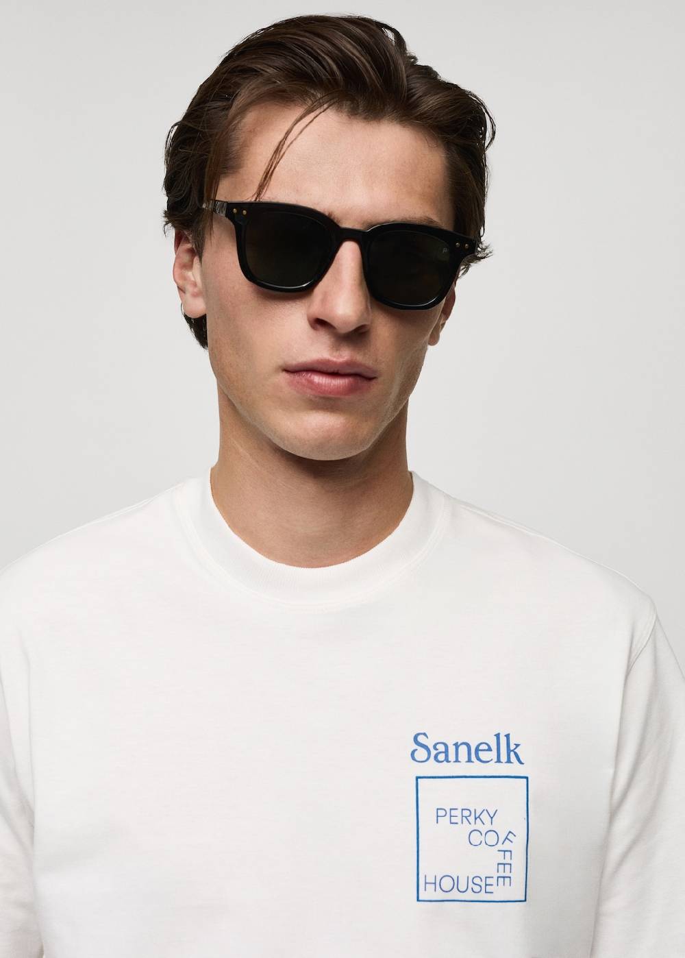 Mango Gemustertes Regular-Fit-T-Shirt aus Baumwolle Saisonale Angebote